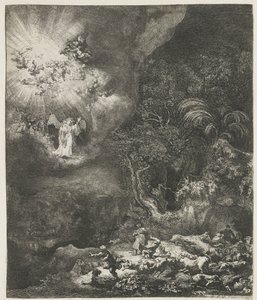 Çobanlara görünen melek by Rembrandt van Rijn