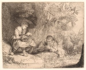 Flüt çalan ("The Mischievous") by Rembrandt van Rijn