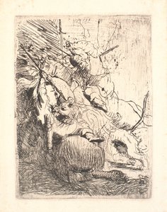 Küçük aslan avı (bir aslanla) by Rembrandt van Rijn