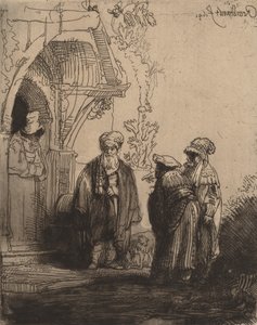 Üç Doğulu Figür Jacob ve Laban, 1641. by Rembrandt van Rijn