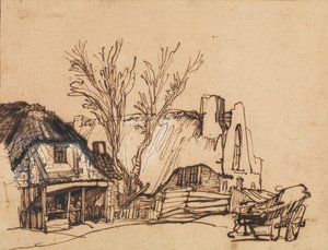 İki Kulübe, ca. 1636. by Rembrandt van Rijn