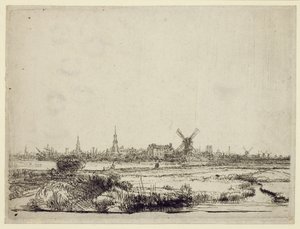 ಆಮ್ಸ್ಟರ್ಡ್ಯಾಮ್ನ ನೋಟ, c.1640 ಟರ್ಕ್ by Rembrandt van Rijn