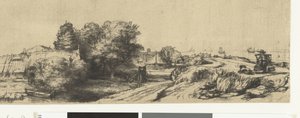 Sütçü ve kır evleri ile Diemerdijk manzarası by Rembrandt van Rijn