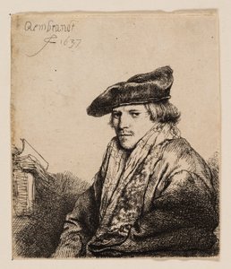 Kadife Şapkalı Genç Adam (Petrus Sylvius?) by Rembrandt van Rijn