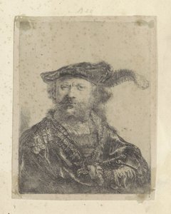 Tüylü kadife bere ile otoportre Recueil de quatre-vingt-cinq orijinalleri estampes (seri başlığı) by Rembrandt van Rijn