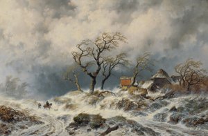 Hollandalı kış manzarası (kar yığınları)