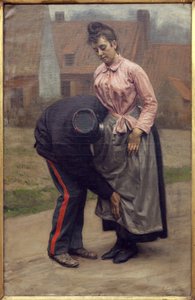 Gümrük arama. Remy Cogghe (1854-1935), Tuval Üzerine Yağlıboya Tablo