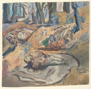 Ypres yakınlarındaki Savaş Alanında Ölü İskoç Askerleri by René Beeh
