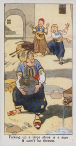 Doğu Atasözü: Büyük bir taş almak, atılmayacağına işarettir (renkli taş) by René Bull