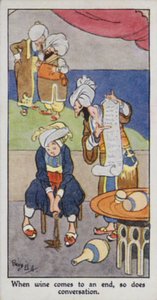 Doğu Atasözü: Şarap bitince sohbet de biter. by René Bull
