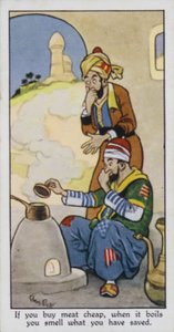 Eti ucuza alırsanız, kaynadığında biriktirdiğinizin kokusunu alırsınız (renkli lito) by René Bull