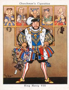 Kral Henry VIII (renkli litografi) by René Bull