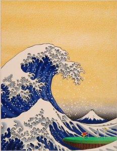 HOKUSAI-Golf, 2021, Kağıt üzerine renkli kalem çizimi