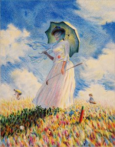 MONET-Golf, 2019, Kağıt üzerine renkli karakalem