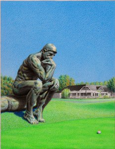 RODIN-Golf, 2022, Kağıt üzerine renkli karakalem