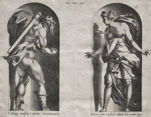İki Nişte Cephalus ve Procris, 1538-1540. by Rene Boyvin