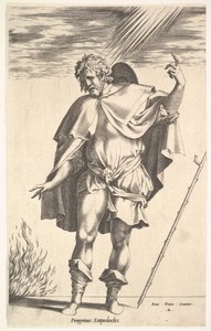 Başı dörtte üçü bakacak şekilde önde duran Empedokles, yönetir ..., yakl. 1545-63. by Rene Boyvin