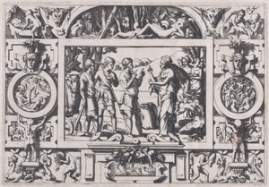 Kraliçe Ino ve Koca Kraliçe Ino, tokluğun tohumunu her yerde bozar..., 1563. by Rene Boyvin