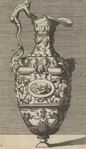 Oval Madalyon içinde Nehir Tanrısı olan vazo, 17. yüzyıl sonu. by Rene Boyvin