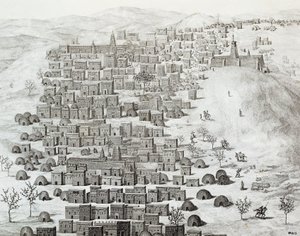 Timbuktu, Mali şehrinin görünümü, Orta Afrika üzerinden Timbuctoo