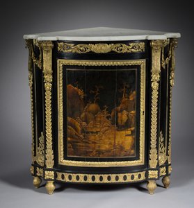Köşe Dolabı, c.1765-1770 (abanoz kaplama, Japon cilası, yaldızlı bronz yuvalar) by Rene Dubois