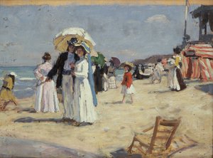Cabourg Sahilinde Çift (tuval üzerine yağlı boya)