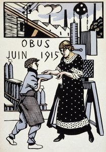 Haziran 1915 - “” Savaş Takvimi”nde, çizim Hermann-Paul, ed. 1916 by Rene George Hermann Paul