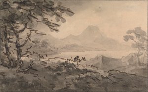 Ötesinde Dağların Yükseldiği Bir Göl by Rev. William Gilpin