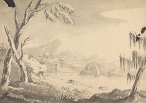 Nehir kıyısındaki kale ile manzara by Rev. William Gilpin