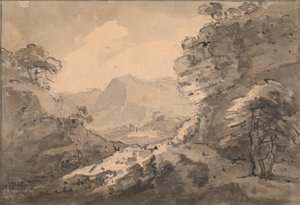 Sağda Rocky Crag ile Dağlık Manzara by Rev. William Gilpin