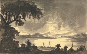 Uzaktaki Stirling Kasabası ve Kalesi ile Forth Nehri by Rev. William Gilpin