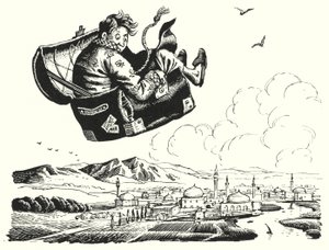 Hans Christian Andersen: Uçan Gövde (taş) by Rex (after) Whistler