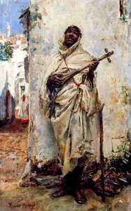 Arap müzisyen. Ricardo de Madrazo Y Garreta (1852-1917) tarafından yapılmıştır. Ahşap üzerine yağlıboya. Özel koleksiyon. by Ricardo de Madrazo y Garreta