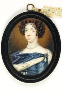 Leydi Frances Howard (fildişi üzerine sulu boya)