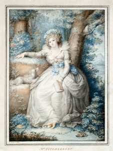 Bayan Fitzherbert (renkli lito) by Richard (after) Cosway