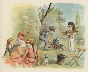 Pikniğe hazırlanan çocuklar (renkli taş) by Richard Andre