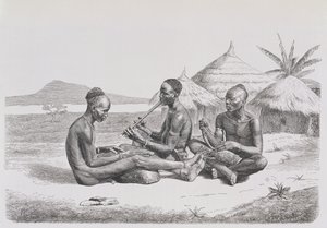 Shuli black müzik çalıyor, Prof. Friedrich Ratzel'in 'The History of Mankind', Cilt III, 1898'den