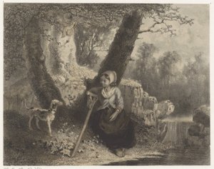 Koltuk değneğine yaslanmış kız by Richard Burnier