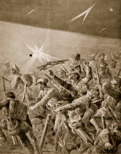 İngiliz piyadeleri Alman tellerinin içinden geçmeye çalışıyor, 1914-19 by Richard Caton Woodville