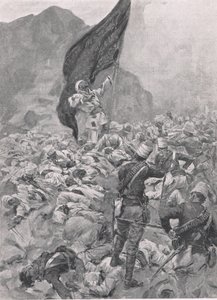 Omdurman: Kara Bayrağın son sahibi, 2 Eylül 1898, İngiliz Kara ve Deniz Savaşlarından bir çizim, 1915 by Richard Caton Woodville junior