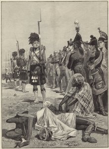 Fransız mahkumları koruyan 42. Highlanders