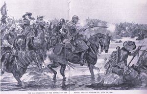 Boyne Muharebesi 1 Temmuz 1690, İngiliz Kara ve Deniz Savaşlarından bir çizim, 1915 by Richard Caton Woodville junior