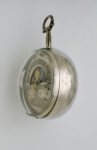 Çift kasalı kenar saatin yandan görünümü, c.1685 (gümüş) by Richard Colston