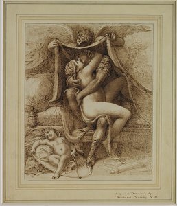 Venüs ve Mars, c.1790 (kağıt üzerine kalem ve kahverengi mürekkep) by Richard Cosway