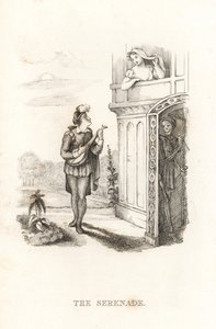 Ölümün iskeleti ve bir ozan. ,1827 (gravür)