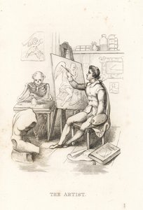 Ölüm ve sanatçının iskeleti., 1827 (gravür)