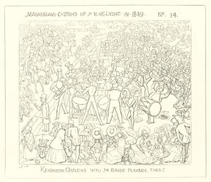 1849, Kensington Bahçeleri, grup çalıyor by Richard Doyle