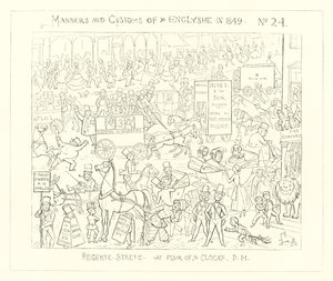 1849, Regent Caddesi, Öğleden Sonra Saat Dörtte by Richard Doyle