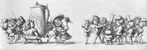 Büyük Sergi için ziyaretçilere çalan gruplar, 1851 by Richard Doyle