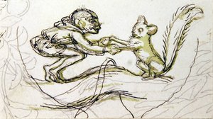 Goblin ve Sincap (kalem, kurşun kalem ve kağıt üzerinde yıkayın) by Richard Doyle